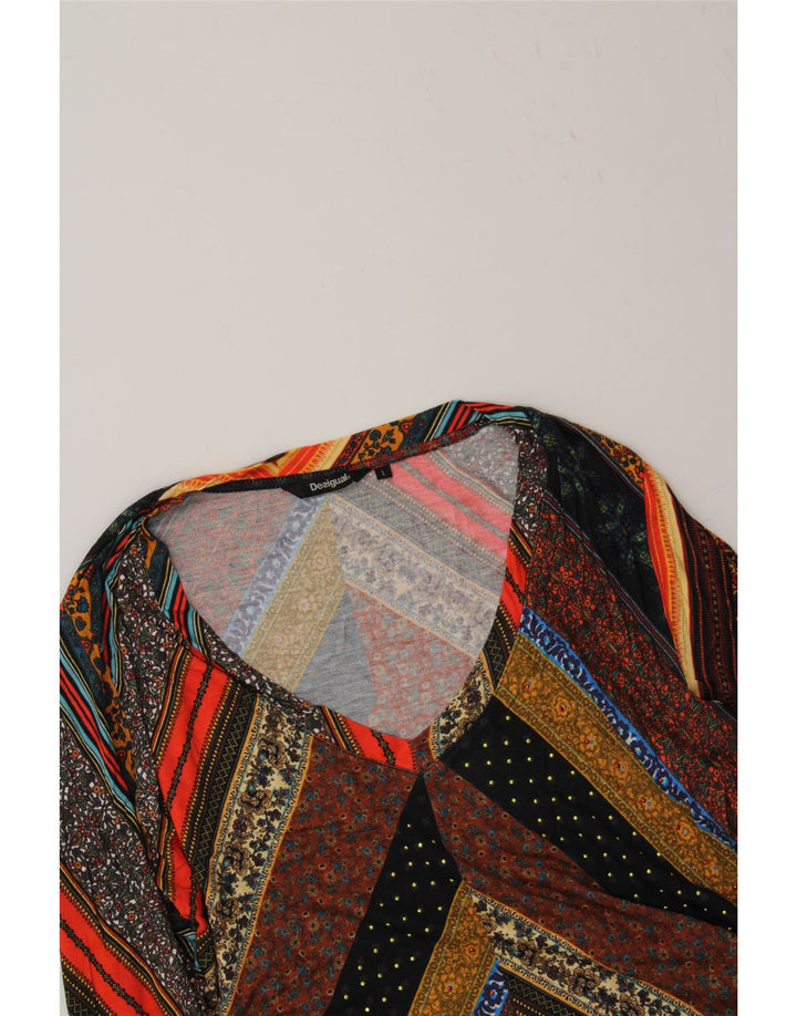DESIGUAL Womens Top 3/4 Sleeve UK 14 Large Multicoloured Floral Vintage Desigual and Second-Hand Desigual from Messina Hembry 