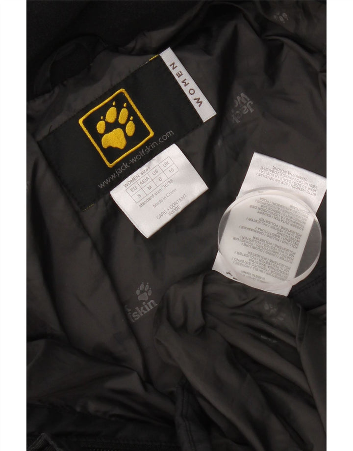 Женское стеганое пальто с капюшоном Jack Wolfskin UK 10, маленький черный полиэстер