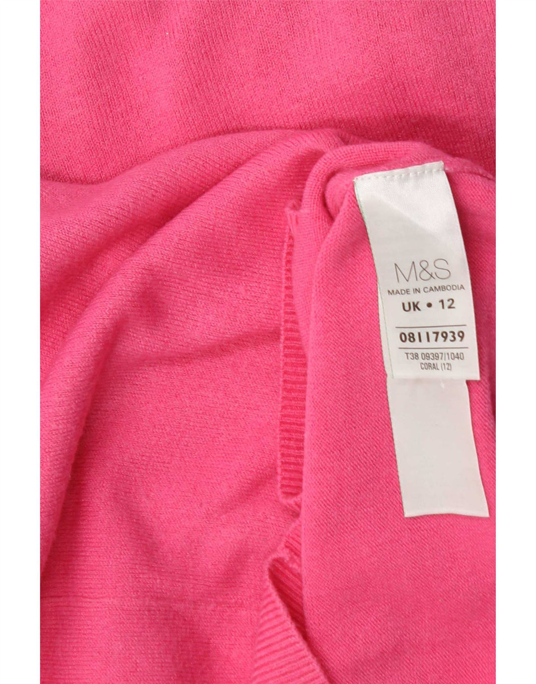 Женский джемпер с круглым вырезом Marks & Spencer UK 12, средний розовый