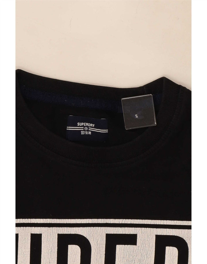 Мужская футболка с рисунком Superdry, маленькая, черная, с цветными блоками