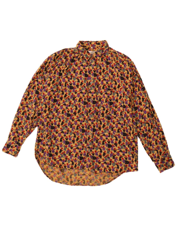 VINTAGE Мужская рубашка с абстрактным узором, маленькая, разноцветная