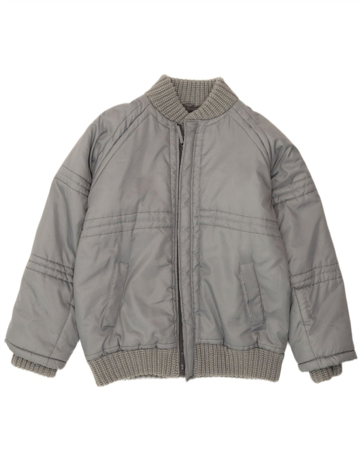 Винтажная мужская стеганая куртка UK 44 2XL, серый полиэстер