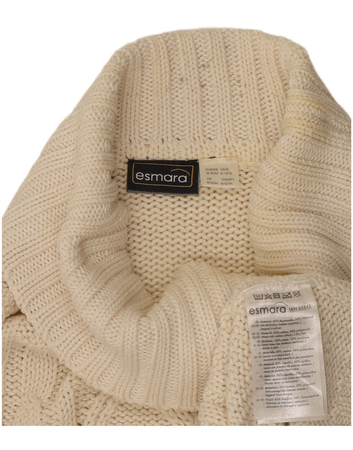 Женский джемпер ESMARA с высоким воротником, Великобритания 14, средний цвет, белый хлопок