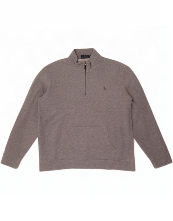 Мужской свитшот с воротником на молнии Polo Ralph Lauren XL, серый хлопок