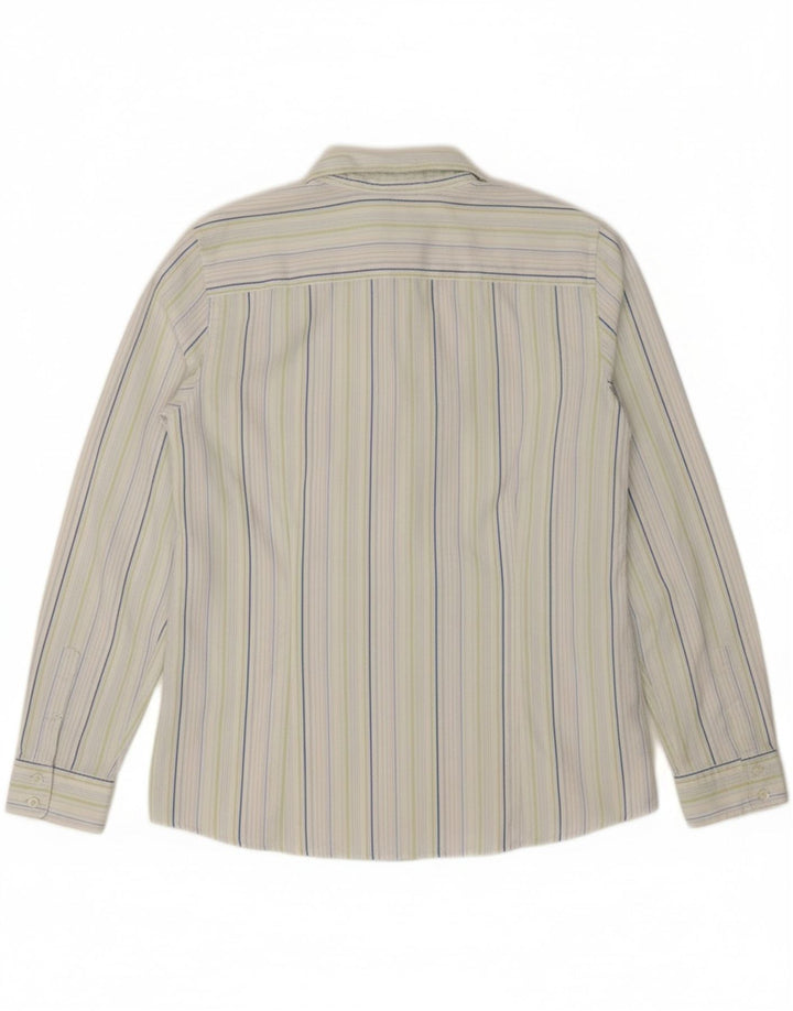 EDDIE BAUER Womens Shirt UK 16 Large Blue Striped Cotton