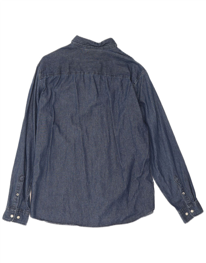 Мужская джинсовая рубашка Jack & Jones XL, темно-синяя, хлопок