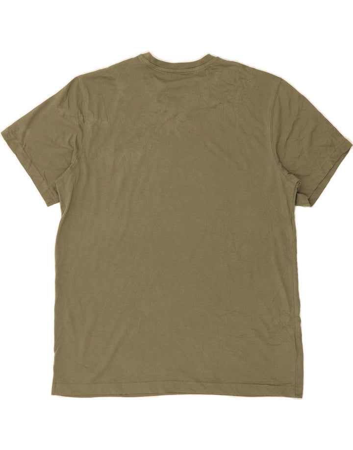 EDDIE BAUER Mens T-Shirt Top Large Khaki Cotton Vintage Eddie Bauer and Second-Hand Eddie Bauer from Messina Hembry 