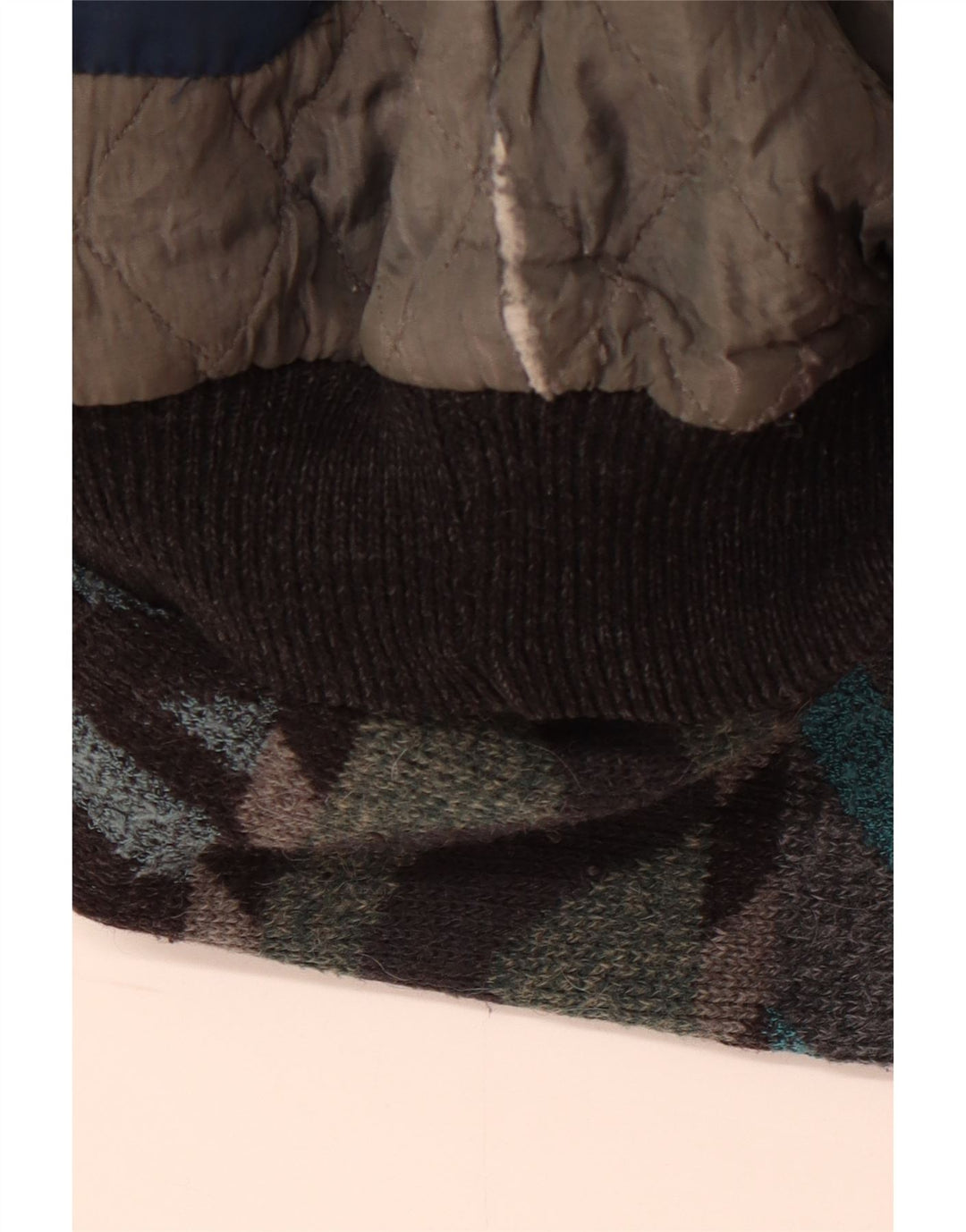 Винтажная мужская куртка-бомбер UK 42 XL из разноцветной шерсти альпаки с геометрическим рисунком