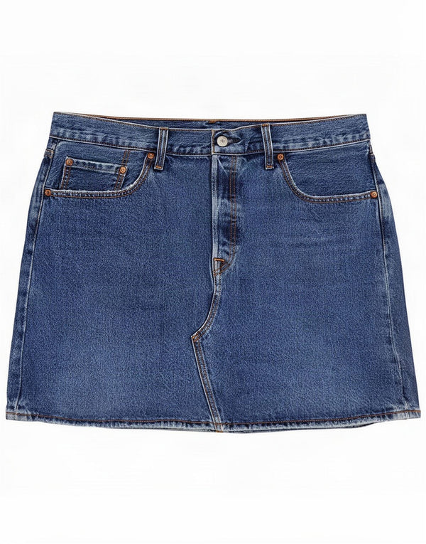 Женская мини-джинсовая юбка Levi's, большая W33, синяя, хлопок