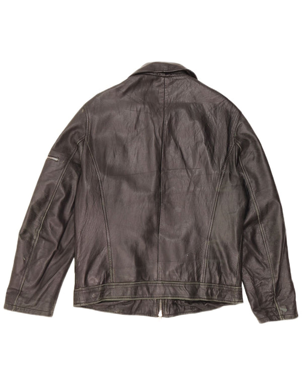 Lavorazione Artigianale Мужская кожаная куртка IT 48 Medium Black Leather