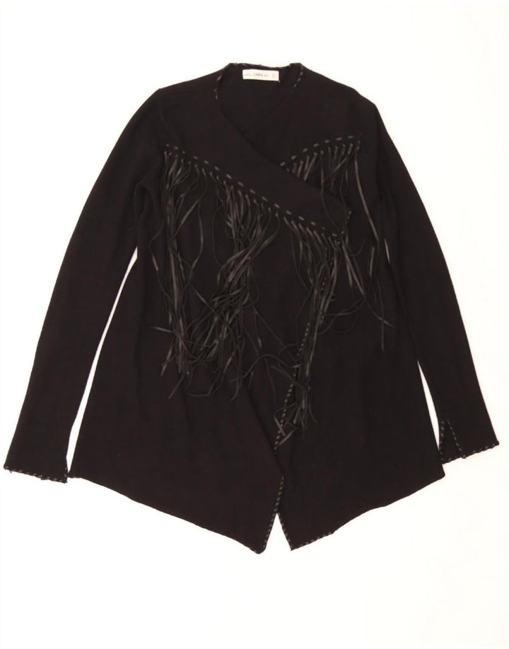 ZARA Womens Open Cardigan Sweater UK 10 Small Black Polyester Vintage Zara and Second-Hand Zara from Messina Hembry 
