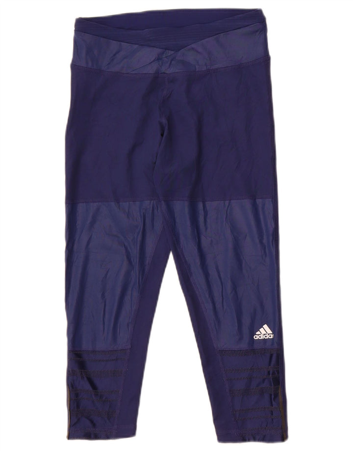 Женские леггинсы-капри Adidas Climacool UK 4 XS, темно-синий полиэстер
