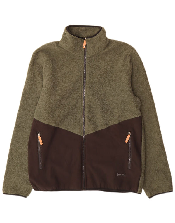 Мужская флисовая куртка Brugi UK 42 XL, зеленая полиэстер с цветными блоками