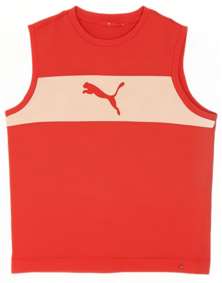 Мужской жилет с рисунком Puma, большой красный цветной блок