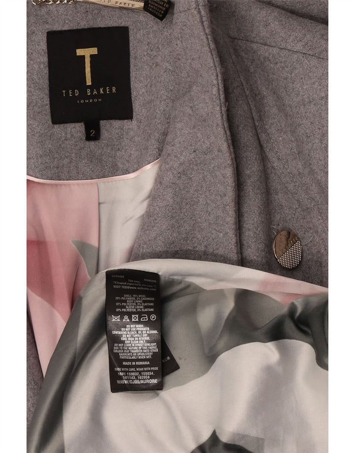 Женское пальто Ted Baker, размер 2, маленькое, серое, шерстяное