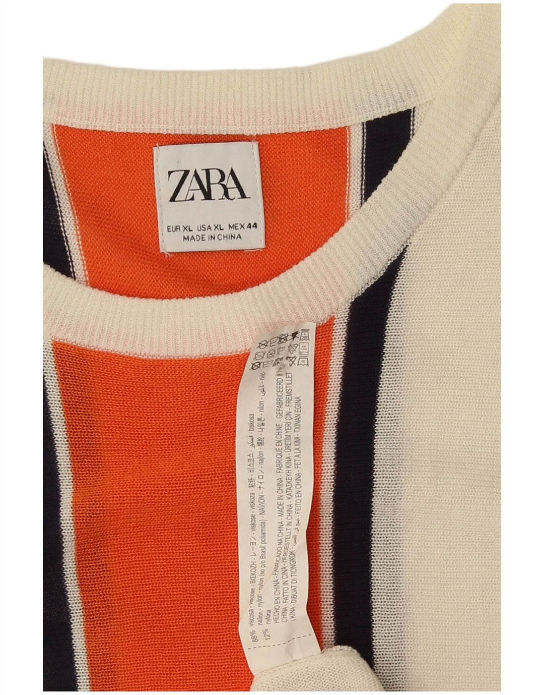 Женское базовое платье Zara UK 18 XL из вискозы в белую полоску
