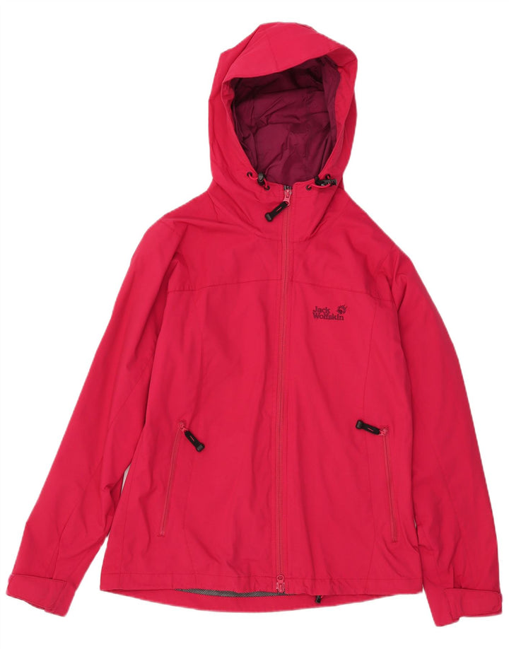 Женская дождевик с капюшоном Jack Wolfskin UK 12/14, средний розовый полиамид