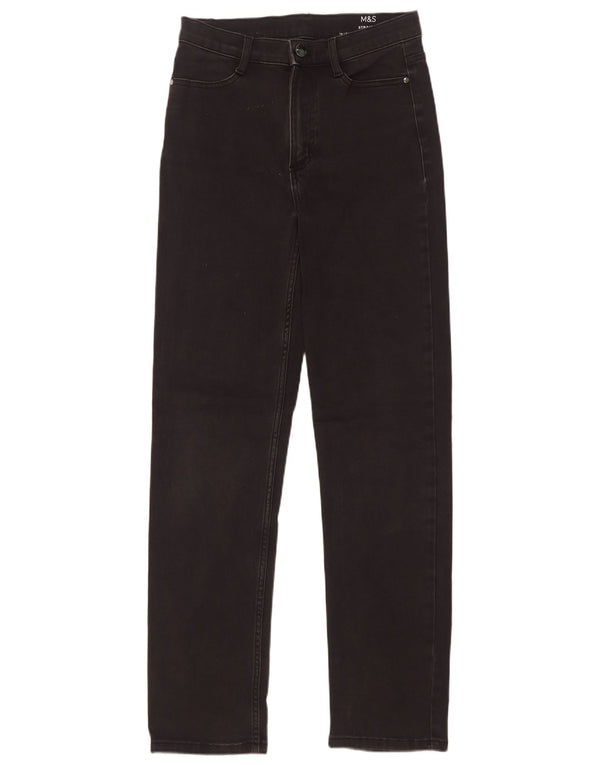 Женские прямые джинсы Marks & Spencer UK 10, маленькие W27 L30, черный хлопок