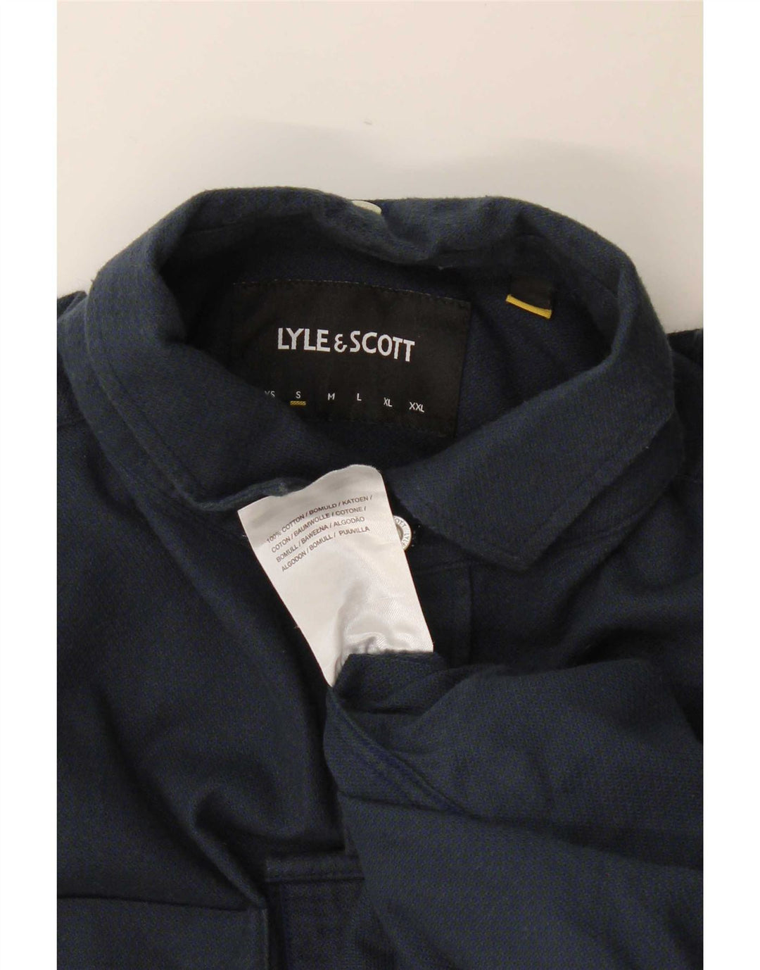 Мужская рубашка Lyle & Scott, маленькая, темно-синяя, хлопковая
