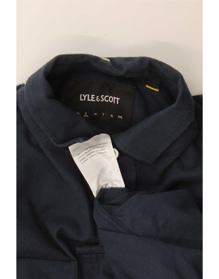Мужская рубашка Lyle & Scott, маленькая, темно-синяя, хлопковая