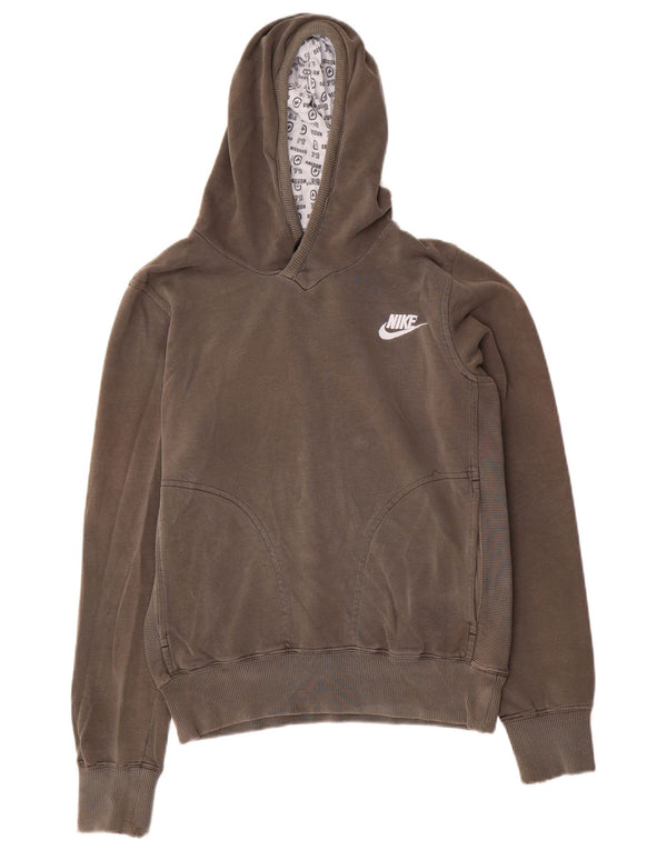 Женский джемпер с капюшоном Nike, Великобритания, цвет 10/12, средний, хаки, хлопок