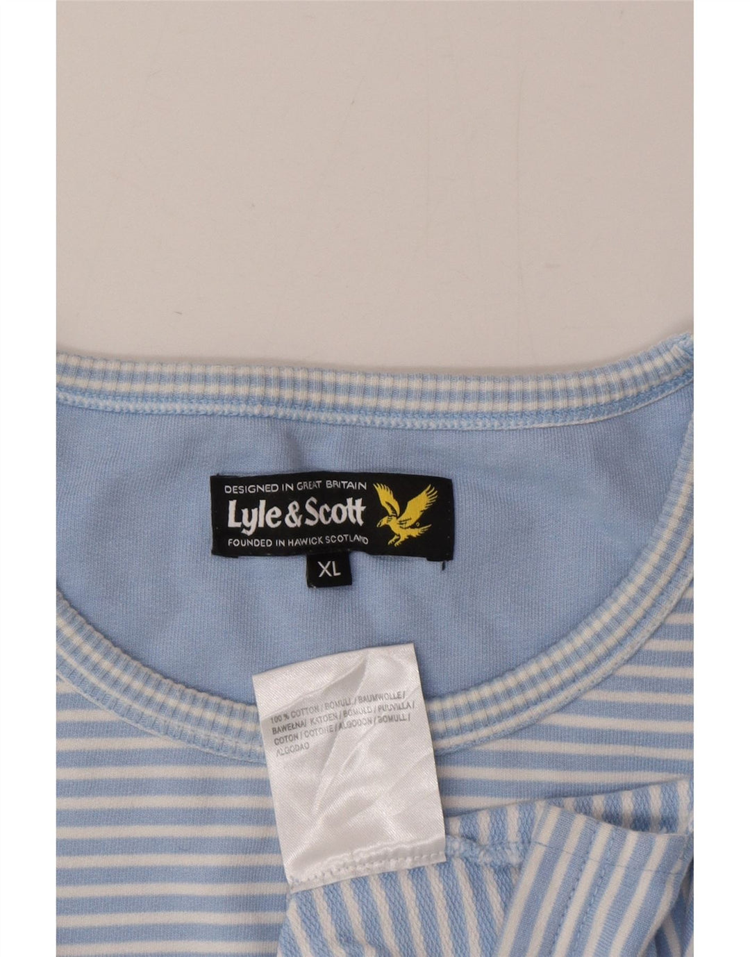 Мужской топ Lyle & Scott с длинным рукавом XL, синий в тонкую полоску