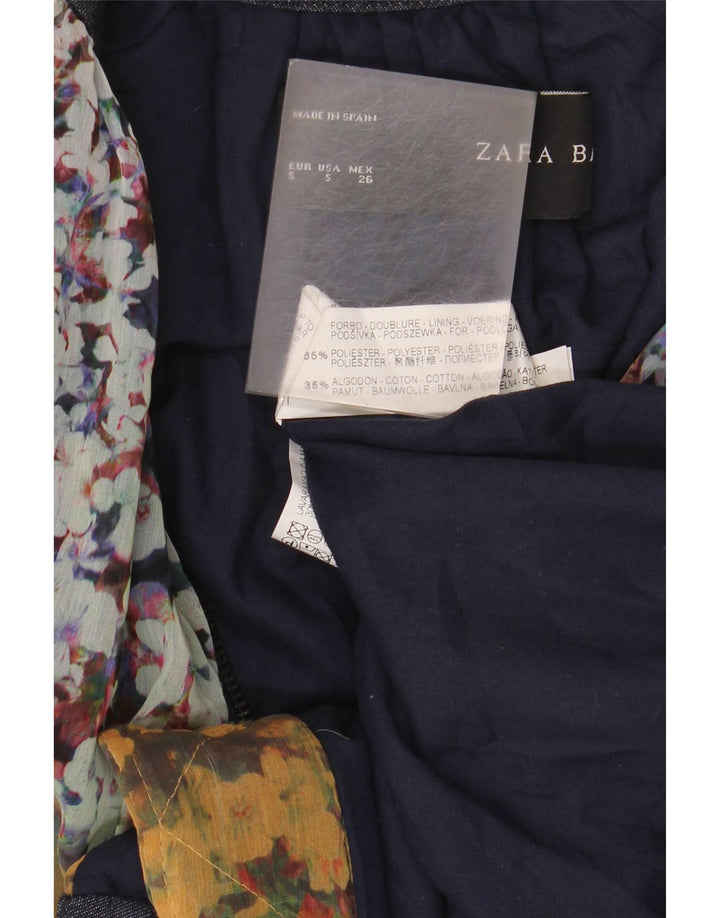 Женский бомбер оверсайз Zara UK 10, маленький желтый полиэстер с цветочным принтом