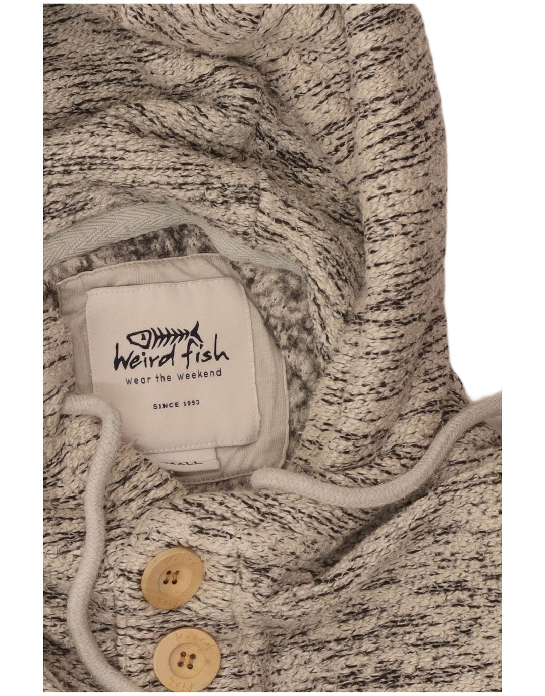 Мужской джемпер с капюшоном WEIRD FISH, маленький серый в крапинку