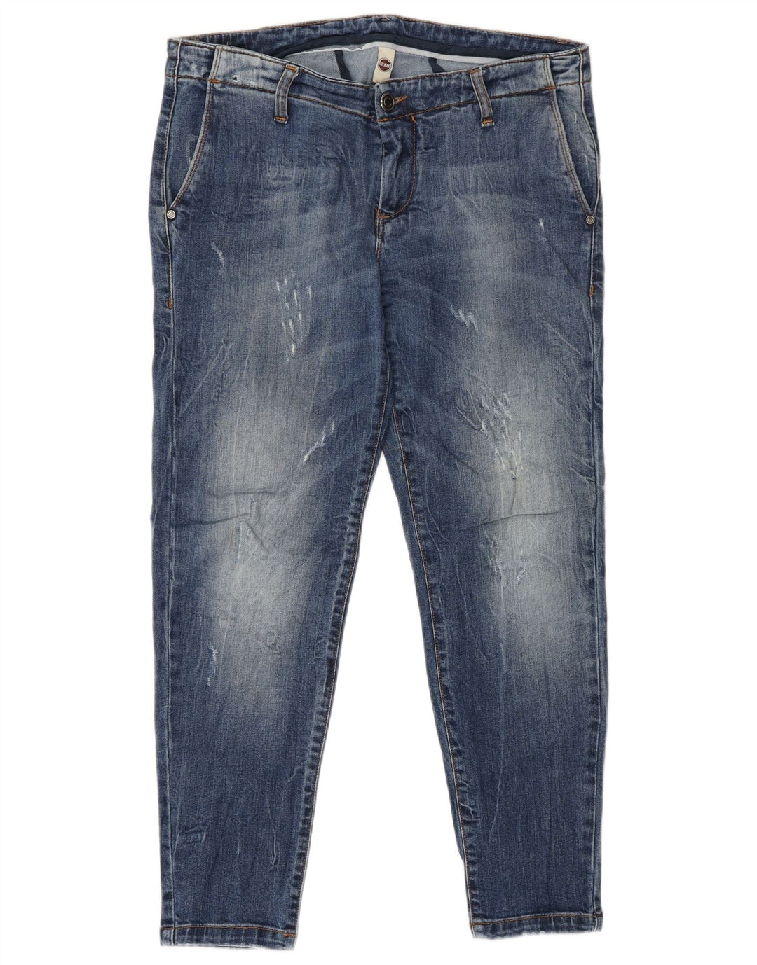 Colmar Женские укороченные джинсы с потертостями IT 44 Medium W30 L26 Синие