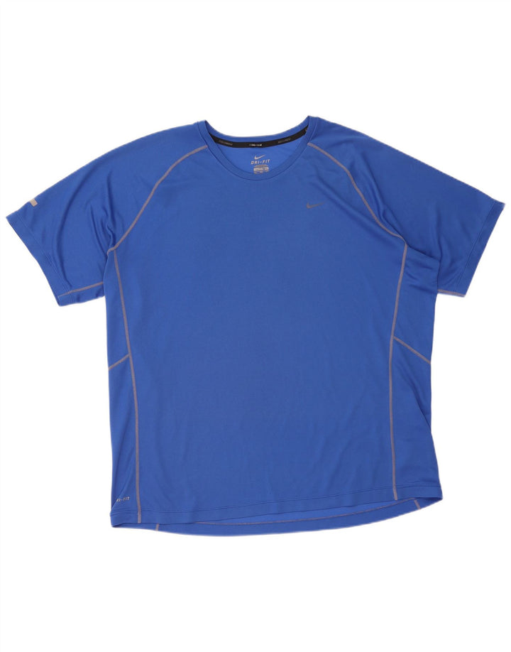 Мужская футболка Nike Dri Fit 2XL, синий полиэстер