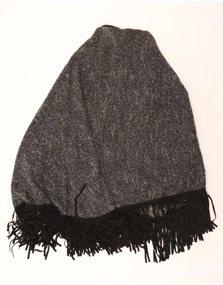 Винтажный женский свитер-пончо-кардиган, Великобритания, 22, 3XL, серый