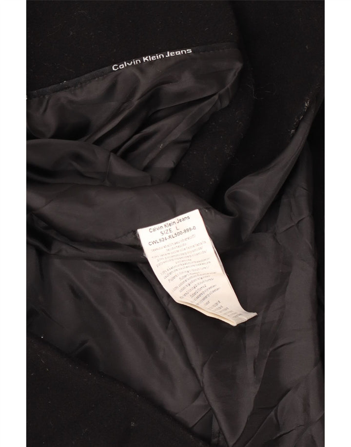 Женское пальто Calvin Klein Jeans UK 14, большое, черное, шерстяное