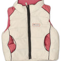 CHAMPION Girls Hooded Padded Gilet 3-4 Years 2XS White Colourblock | Vintage Champion | Thrift | Second-Hand Champion | Used Clothing | Messina Hembry 