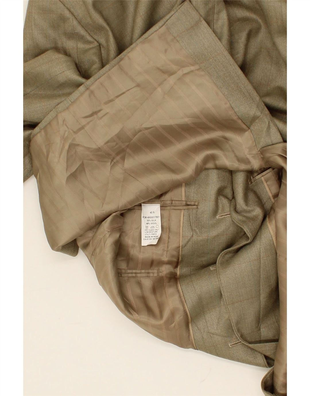 MICHAEL KORS Mens 3 Button Blazer Jacket UK 40 Large Beige Check Silk Vintage Michael Kors and Second-Hand Michael Kors from Messina Hembry 