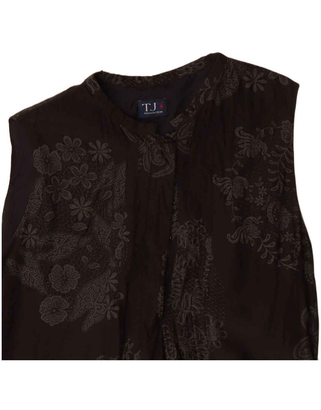 Trussardi Jeans Женское Платье А-силуэта без рукавов IT 44 Средний Черный Цветочный