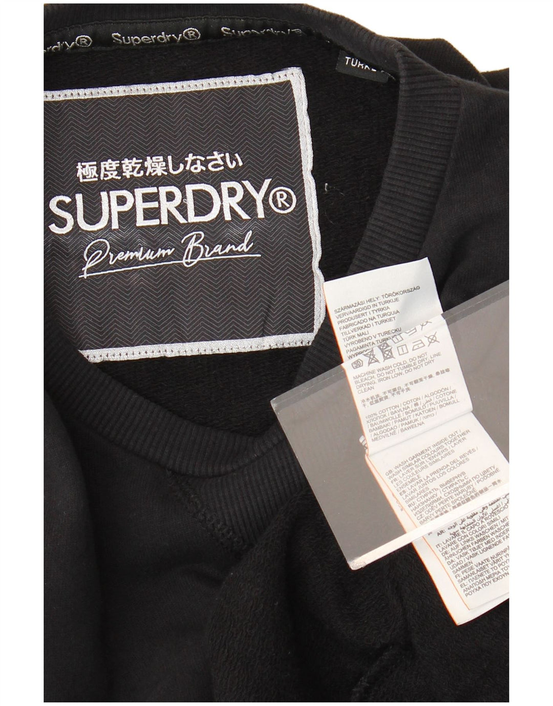 Женское платье-свитшот с рисунком SUPERDRY, Великобритания 12, средний черный, хлопок