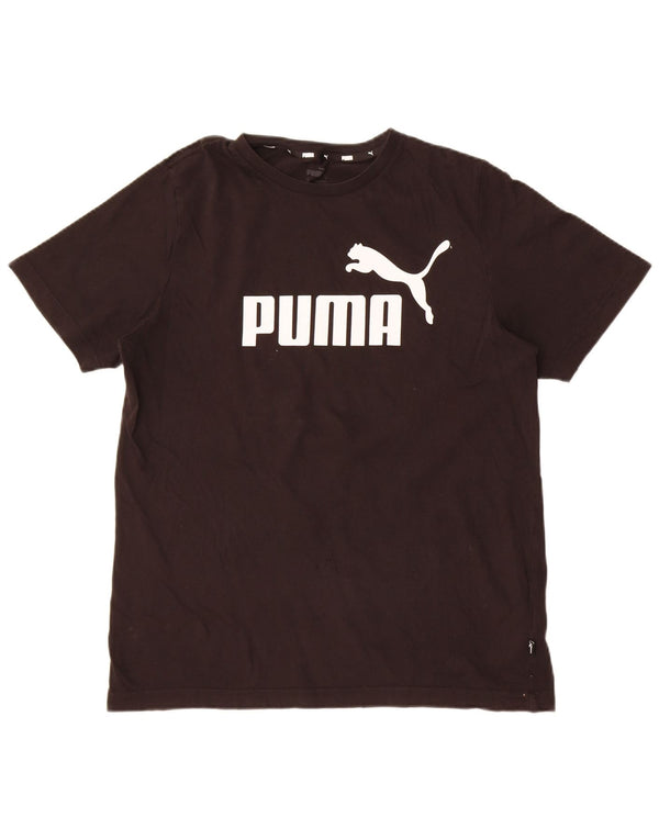 Мужская футболка с рисунком Puma, черный хлопок, средний размер
