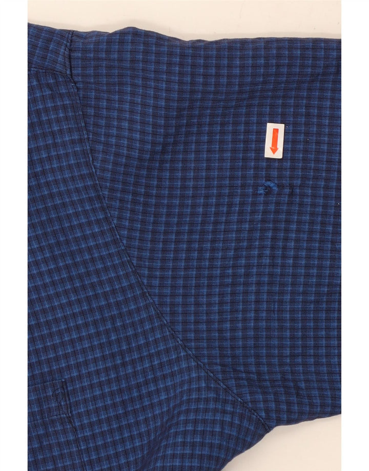 MOSSIMO Мужская рубашка с коротким рукавом XL синяя вискозная клетка