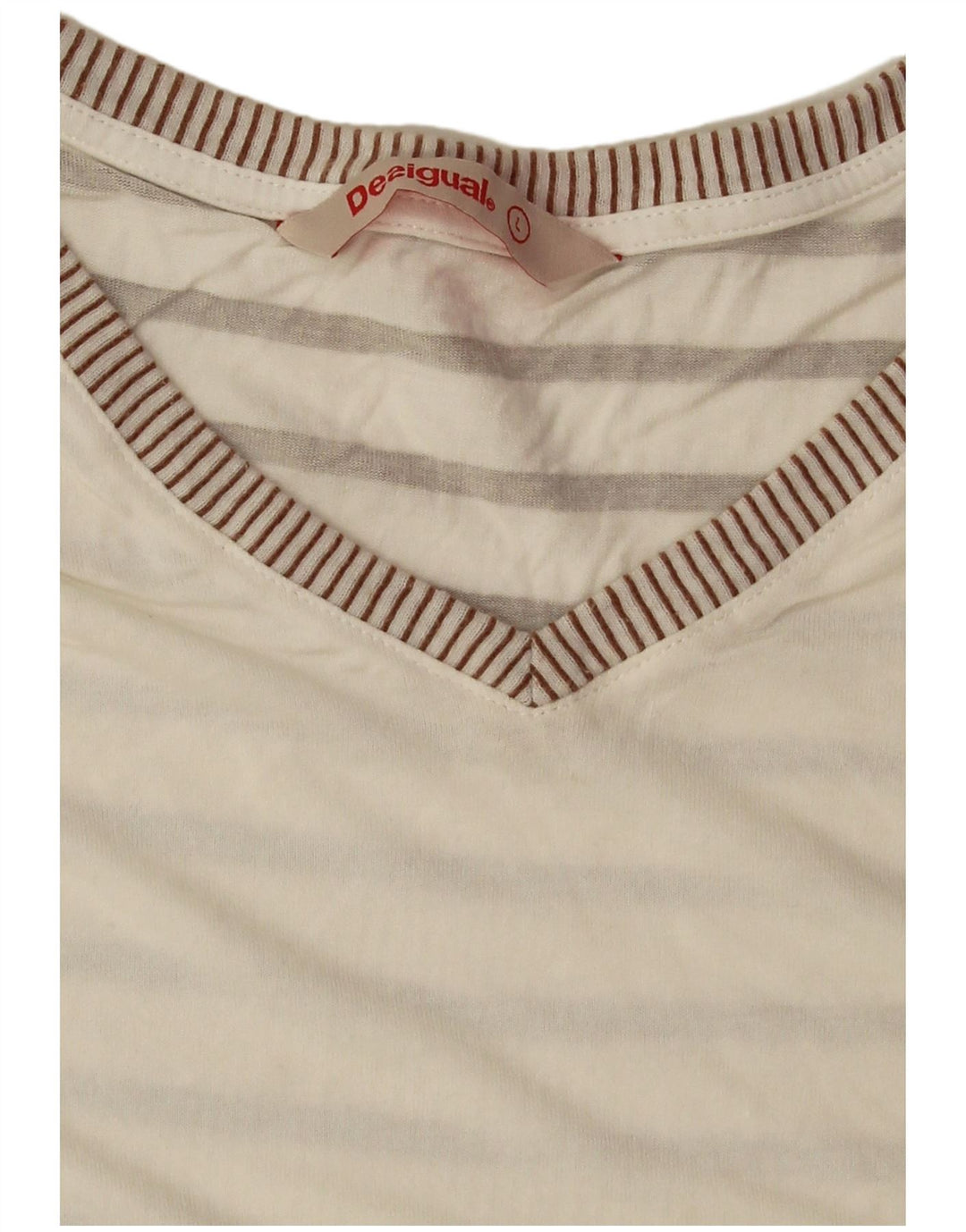 Женская футболка Desigual Top UK 16, большая белая с цветочным принтом