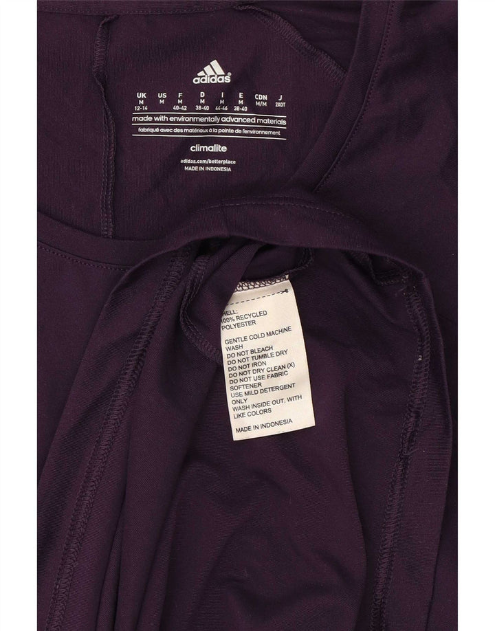 Женская футболка Adidas Climalite Top UK 12/14, средний фиолетовый полиэстер
