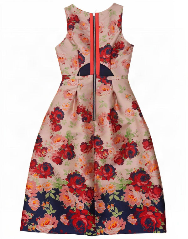 Next Womens Sleeveless Sheath Dress UK 6 XS Pink Floral Polyester