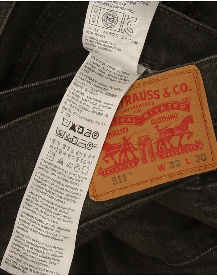 Мужские джинсы Levi's Slim 511 W32 L30, зеленый хлопок
