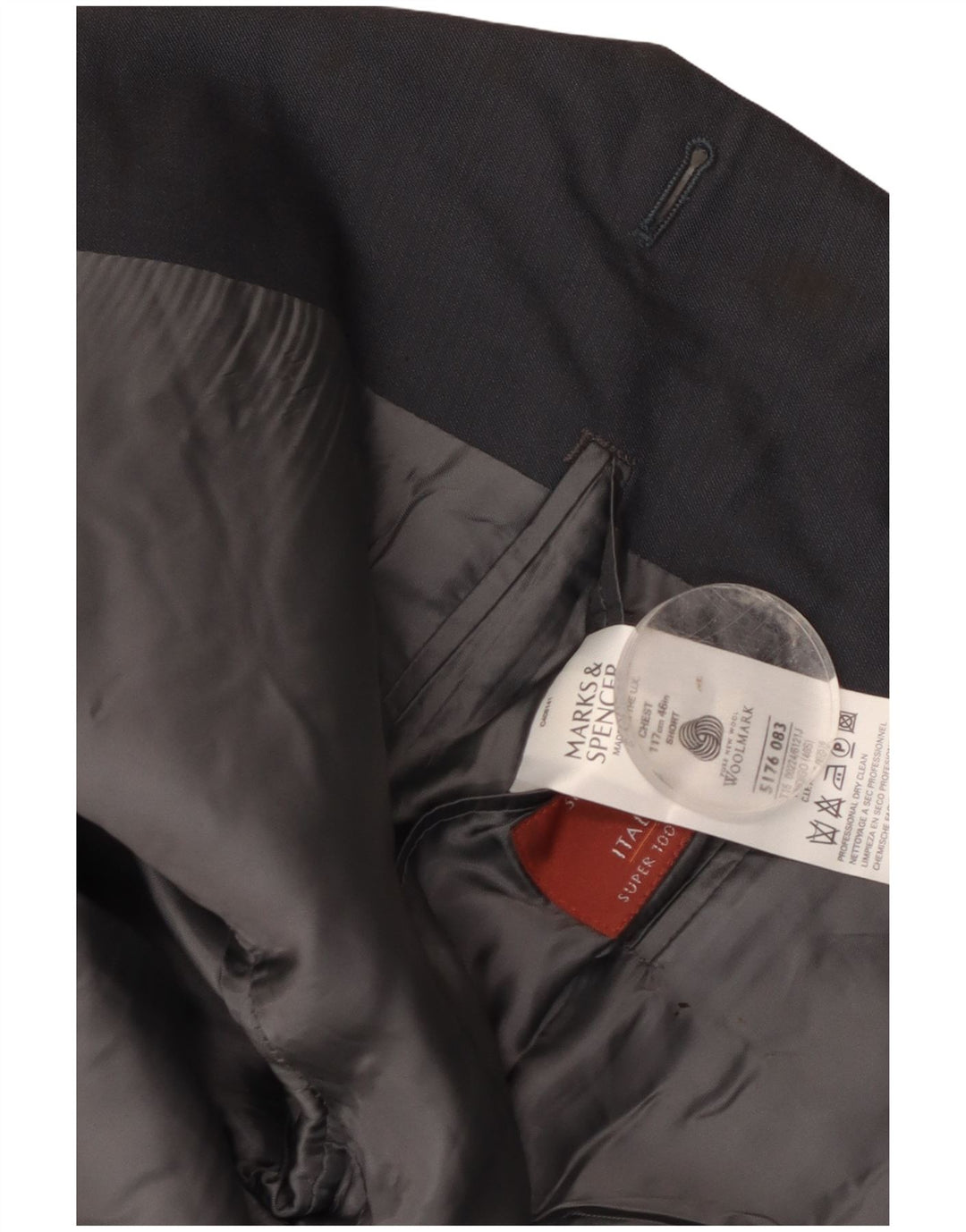 Мужской пиджак Marks & Spencer с 3 пуговицами, Великобритания 46 3XL, темно-синий, шерстяной