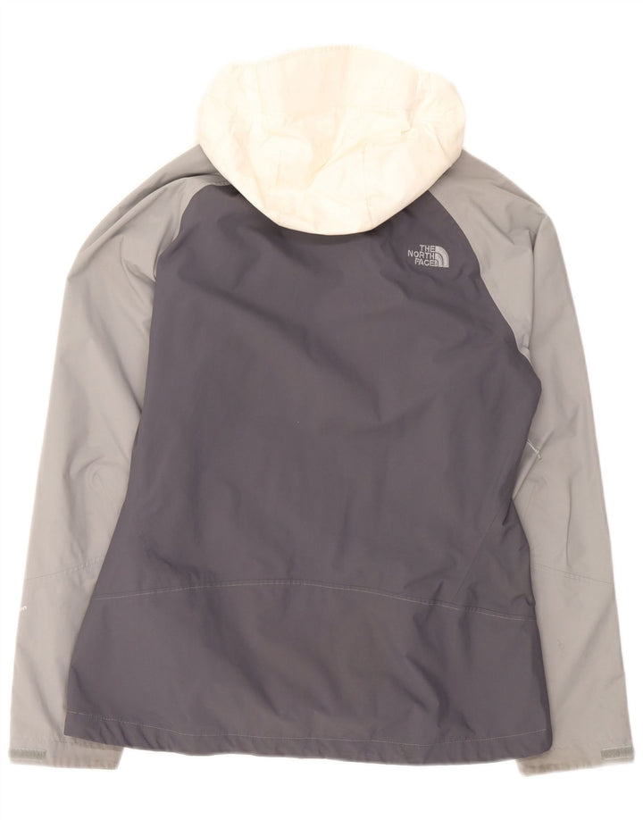 Женская дождевик с капюшоном Hugo Boss UK 16, большой серый нейлон с цветными блоками