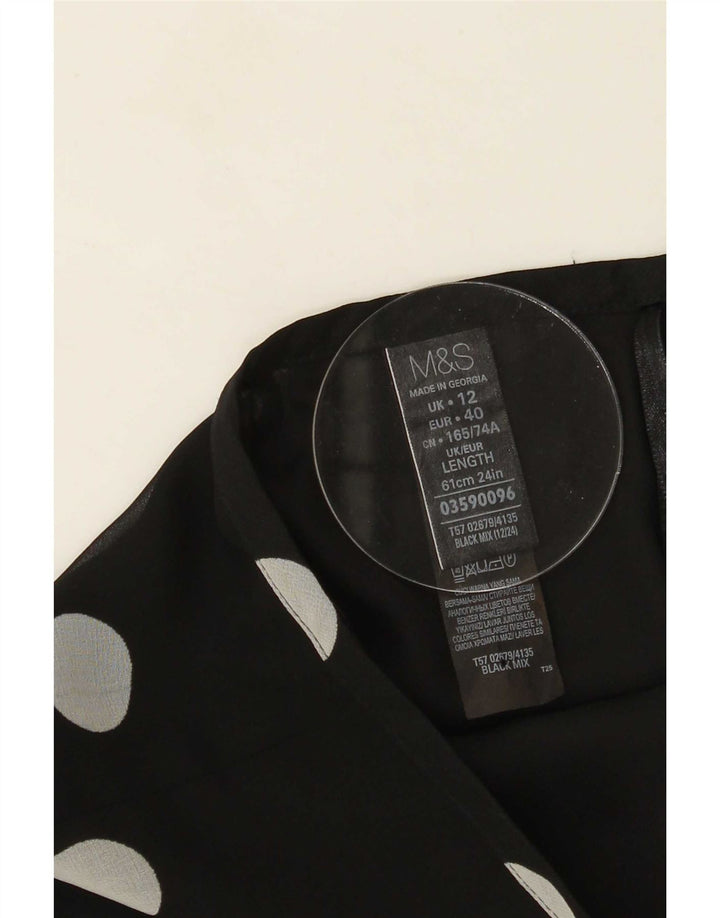 Женская юбка-трапеция Marks & Spencer UK 12 Medium W30 Черная в горошек