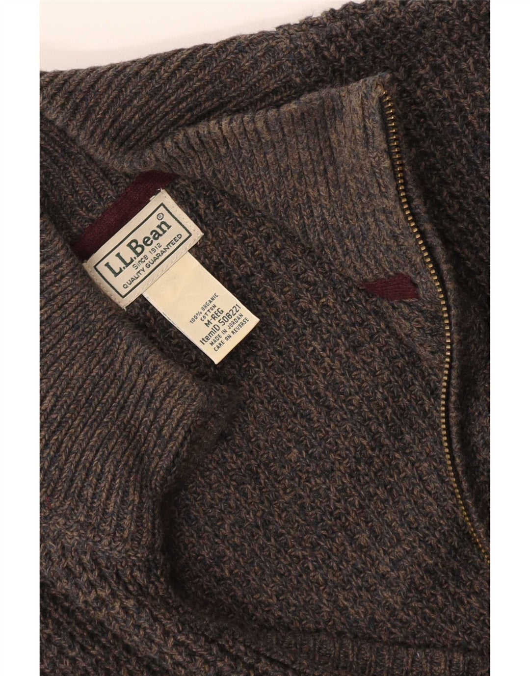 Мужской кардиган L.L.Bean, хлопковый свитер среднего серого цвета