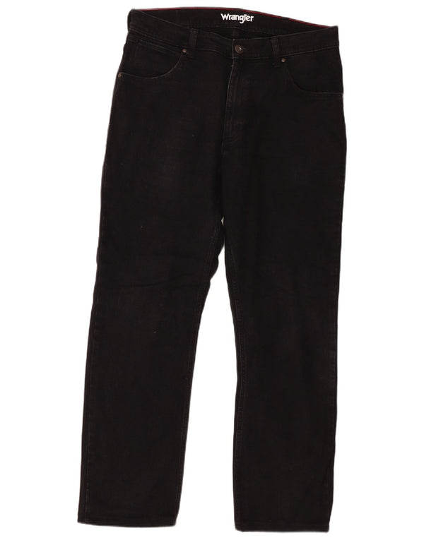 Мужские прямые джинсы Wrangler W34 L29, черный хлопок