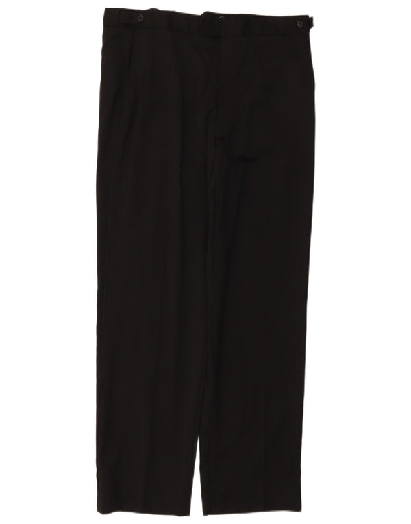 Мужские прямые костюмные брюки Marks & Spencer W34 L31 черные шерстяные