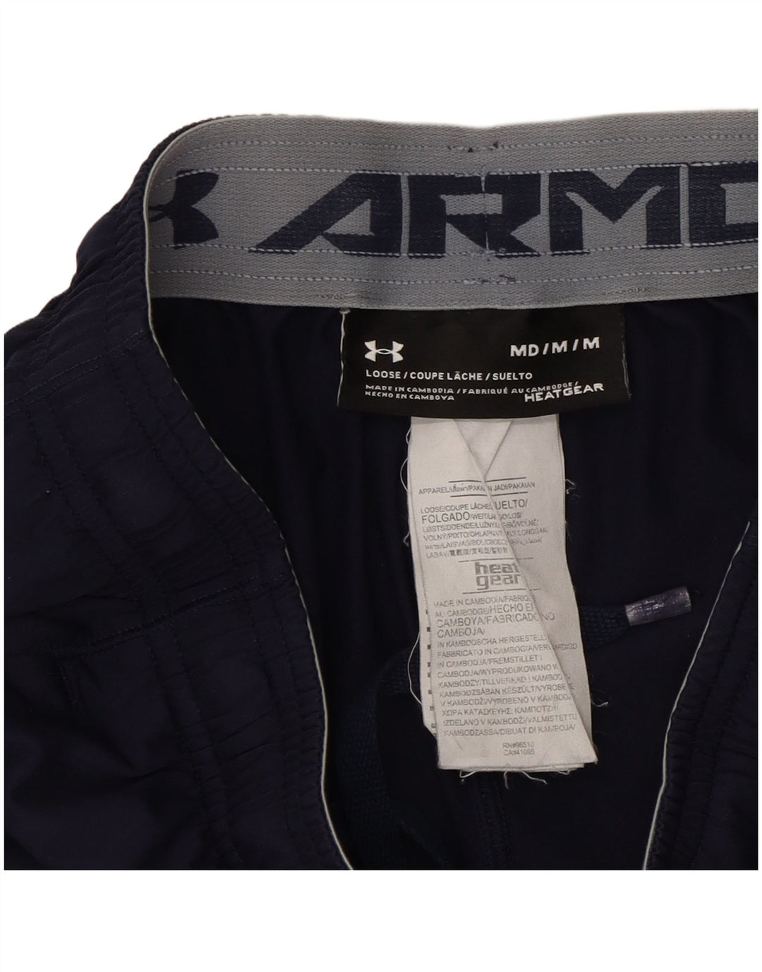 Мужские спортивные шорты Under Armour Heat Gear среднего размера, темно-синий, полиэстер