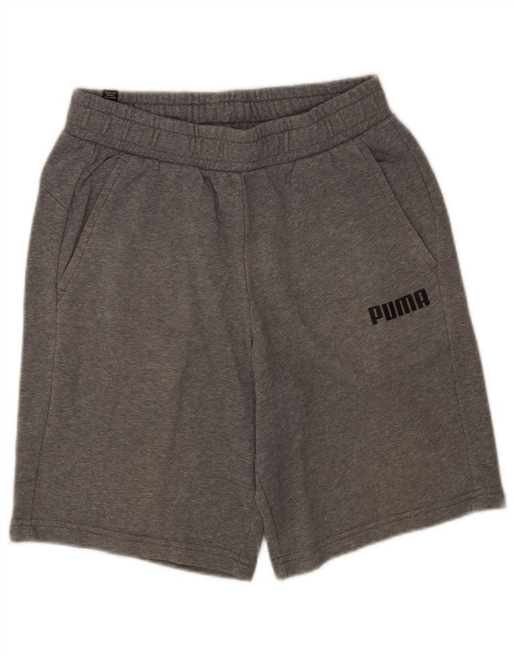 Мужские спортивные шорты Puma среднего серого цвета из хлопка с крапинками